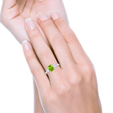Three Stone Engagement Ring Teardrop Simulated Cubic Zirconia 925 Sterling Silver