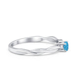 Petite Dainty Wedding Ring Round Simulated Cubic Zirconia 925 Sterling Silver