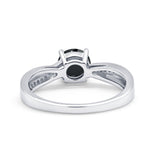 Solitaire Accent Engagement Ring Simulated Cubic Zirconia 925 Sterling Silver