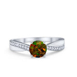 Solitaire Accent Engagement Ring Simulated Cubic Zirconia 925 Sterling Silver