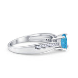 Solitaire Accent Engagement Ring Simulated Cubic Zirconia 925 Sterling Silver