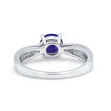 Solitaire Accent Engagement Ring Simulated Cubic Zirconia 925 Sterling Silver