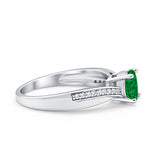 Solitaire Accent Engagement Ring Simulated Cubic Zirconia 925 Sterling Silver