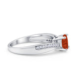 Solitaire Accent Engagement Ring Simulated Cubic Zirconia 925 Sterling Silver