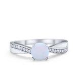 Solitaire Accent Engagement Ring Simulated Cubic Zirconia 925 Sterling Silver