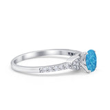 Art Deco Wedding Bridal Ring Round Simulated Cubic Zirconia 925 Sterling Silver