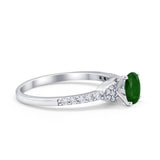 Art Deco Wedding Bridal Ring Round Simulated Cubic Zirconia 925 Sterling Silver