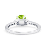 Art Deco Wedding Bridal Ring Round Simulated Cubic Zirconia 925 Sterling Silver