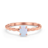 Solitaire Twisted Oval Wedding Ring Simulated Cubic Zirconia 925 Sterling Silver