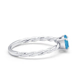 Solitaire Twisted Oval Wedding Ring Simulated Cubic Zirconia 925 Sterling Silver