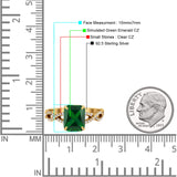 Art Deco Twisted Shank Infinity Emerald Cut Simulated Cubic Zirconia 925 Sterling Silver