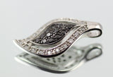 1" Black and White Tear Drop Fashion Pendant Round Black Clear Diamond Russian Ice On Fire CZ 925 Sterling Silver Rhodium Plated For - Blue Apple Jewelry