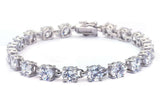 Tennis Bracelet 16.5 Carat Round Cut Clear Diamond White CZ Solid 925 Sterling Silver Solitaire Wedding Engagement Tennis Bracelet Top Gift - Blue Apple Jewelry