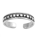Toe Ring Bali Ring Polkadots 2mm Silver in Solid 925 Sterling Black Antique Oxidized Toe Ring free size Ladies Jewelry Fashion Toe Ring Gift - Blue Apple Jewelry