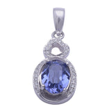 Tanzanite Pendant 1.00 Carat CZ  925 Sterling Silver