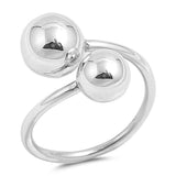 8mm Bypass Sideways Ball Ring 925 Sterling Silver Simple Plain High Polish Ball Ring Fashion Jewelry Gift Celebrity Inspired Jewelry - Blue Apple Jewelry